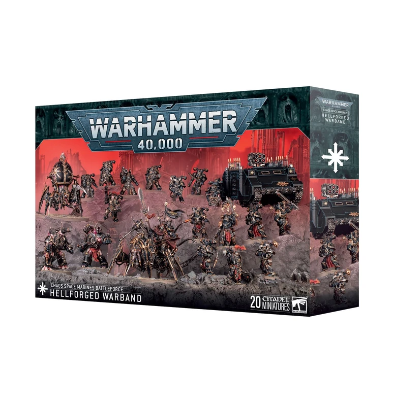 Games Workshop - Warhammer 40,000 - Chaos Space Marines: Battleforce - Hellforged Warband, Black, Red, Metallic