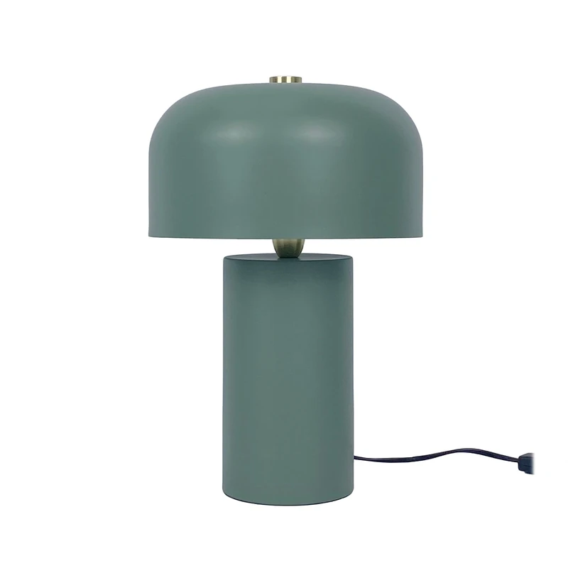 Relaxdays table lamp, mushroom shape, metal, E14, bedside lamp with cable, HxD: 40 x 25 cm, desk lamp, green