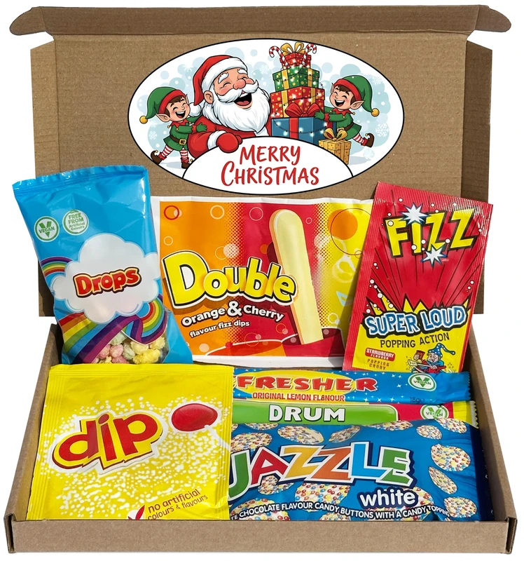 Christmas Sweets, Retro Sweets Gift Box – Christmas Selection Box & Stocking Filler for Men, Women, Children, Boys and Girls