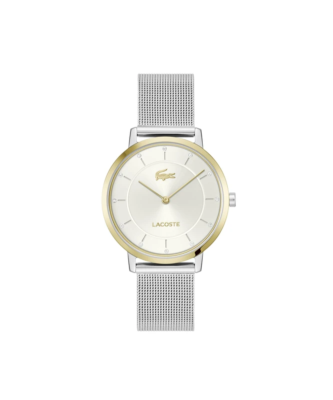 Lacoste Two Hand Quartz Movement Watch for Women CROCORIGIN Collection with Silver Stainless Steel Bracelet - 2001472