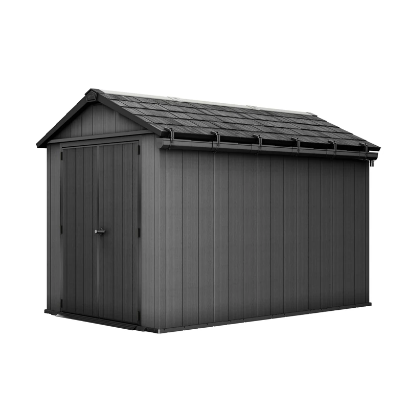 Keter Rainwater Roof Gutter System – Adjustable Length 3–11.1ft | Durable All-Weather PP | Fits All Sheds (Excluding Factor Line) | Easy Install with Leaf Filter & 2” Pipe Connection