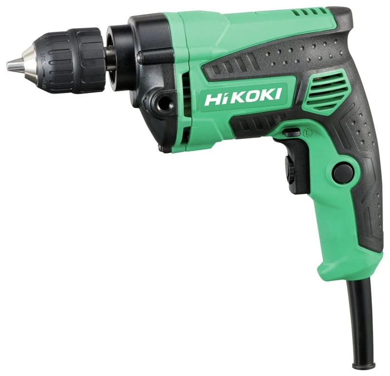 Hikoki 710W Rotary Drill 110V for Wood - Metal and Plastic Drilling - Variable Speed Trigger Control - Compact Corded Design with Keyed Chuck for Site and Workshop Use