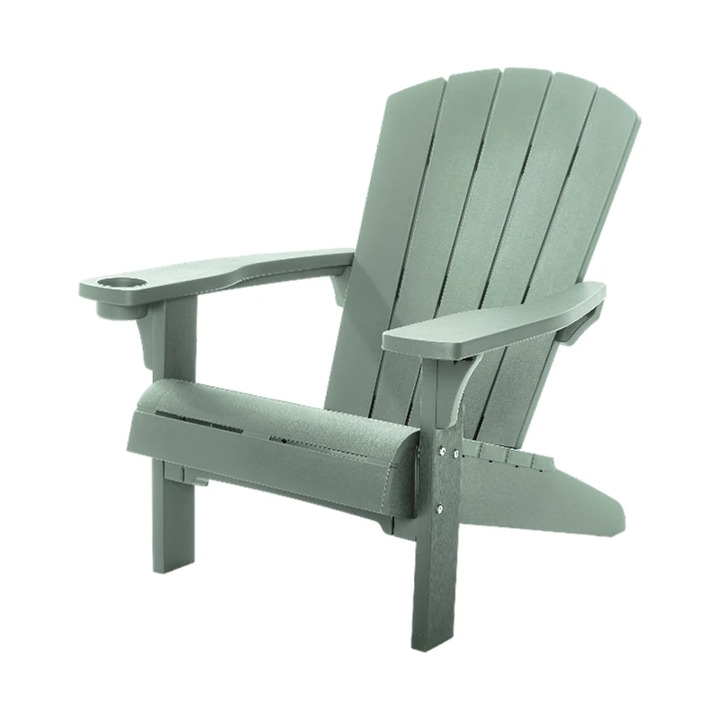 Keter Alpine Adirondack Garden Chair – Vintage Green | Outdoor Wood-Effect Chair | Weatherproof, Durable & Maintenance-Free | Comfortable Deep Seat | Lightweight, Easy Assembly | 160kg Load Capacity