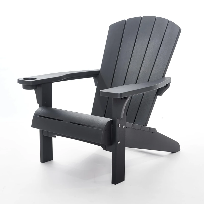 Keter Alpine Adirondack Garden Chair – Set of 2 - Silver Sage | Outdoor Wood-Effect Chair | Weatherproof, Durable & Maintenance-Free | Comfortable Deep Seat | Lightweight, Easy Assembly | 160kg Load - Image 1