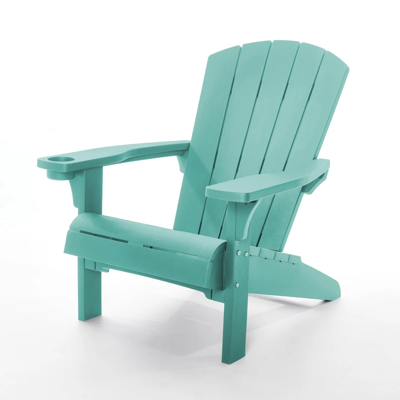 Keter Alpine Adirondack Garden Chair – Aqua Teal | Outdoor Wood-Effect Chair | Weatherproof, Durable & Maintenance-Free | Comfortable Deep Seat | Lightweight, Easy Assembly | 160kg Load Capacity