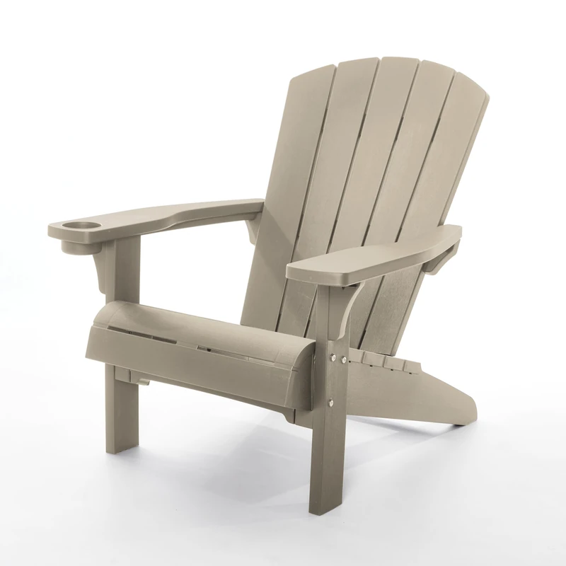 Keter Alpine Adirondack Garden Chair – Silver Sage | Outdoor Wood-Effect Chair | Weatherproof, Durable & Maintenance-Free | Comfortable Deep Seat | Lightweight, Easy Assembly | 160kg Load Capacity