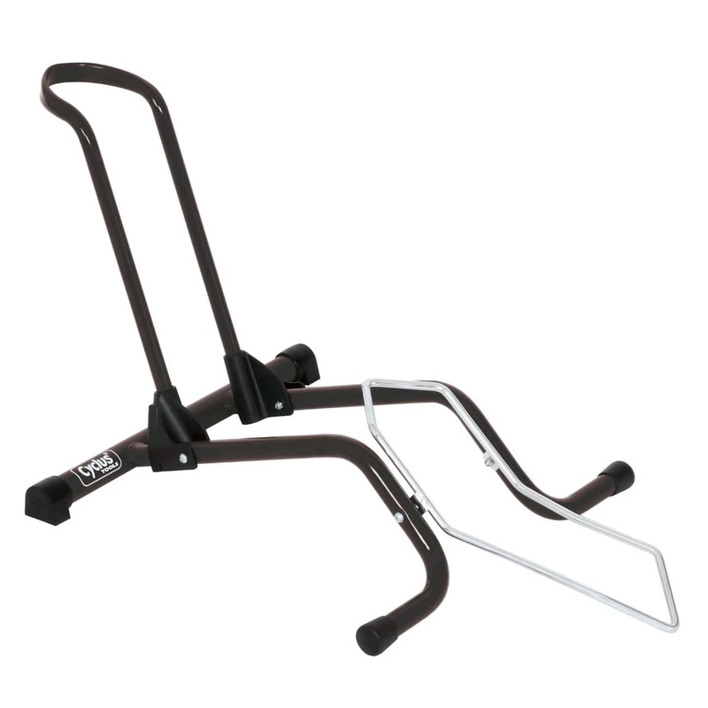 Cyclus Tools Front or Rear Wheel Foldable Bicycle Display Stand, 26" to 29", Black