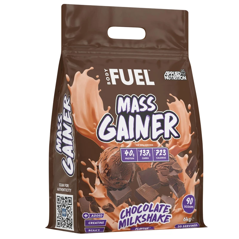 Applied Nutrition BodyFuel Mass Gainer- Weight Gain Protein Powder, High Calorie Weight Gainer, Lean Mass (6kg - 30 Servings) (Strawberry)