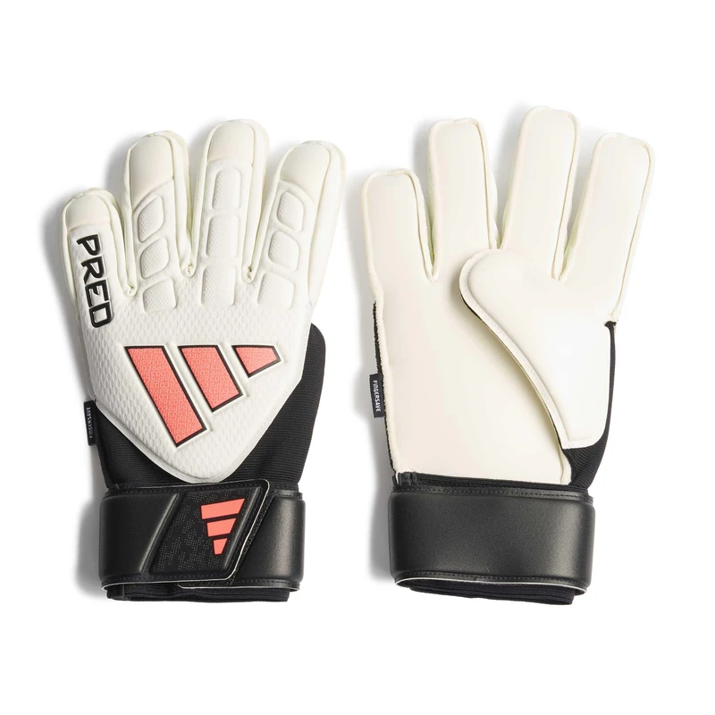 adidas Unisex Predator Match Fingersave Goalkeeper Glove Gloves, white/black/Solar Turbo, 9.5 - Image 1