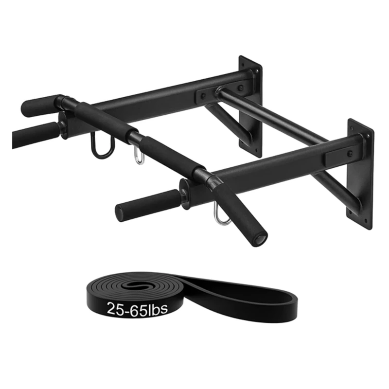 Yes4All Pull Up Bar Wall Mounted, Heavy Duty Steel 430 LB Capacity Multifunctional Use for Home Gym Workout Strength Training Equipment