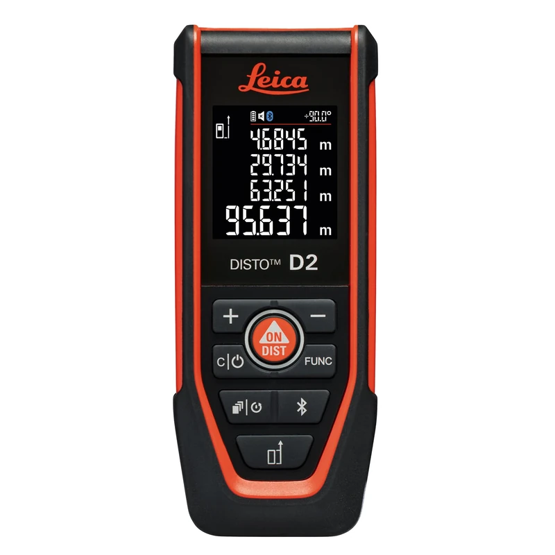 Leica DISTO D2 – Multi-Functional Laser Measure with NFC and Bluetooth (app use), fold-Out end-piece (Automatic Detection) and tilt Sensor, for Indoor Measurements (with 150 m Range) - Image 1