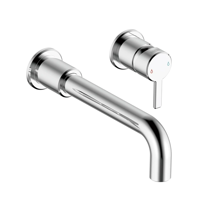 Bristan Altum 2 Tap Hole Wall Mounted Basin Mixer Tap with Water-Saving Feature, Chrome Finish