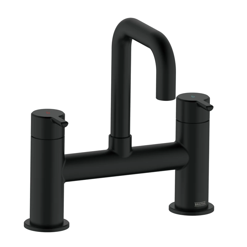 Bristan Altum Bath Filler Tap with Ceramic Disc Valves, Deck Mounted, Black Finish