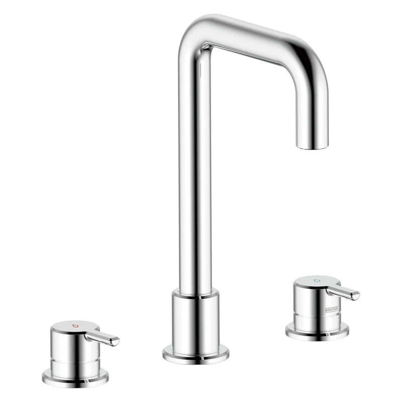 Bristan Altum 3 Tap Hole Basin Mixer Tap with Water-Saving Feature, Deck Mounted Bathroom Tap, Chrome Finish