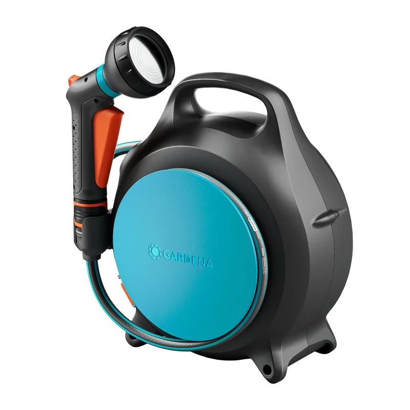 Gardena Dévidoir portable Move Stockage de tuyau: Propre et portable, Enroulement confortable de tuyau, Rangement peu encombrant, Conçu pour les balcons, les terrasses et les déplacements (18692-20)