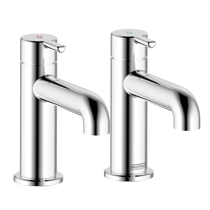 Bristan Altum Basin Taps with Water-Saving Feature, Deck Mounted Bathroom Tap, Chrome Finish
