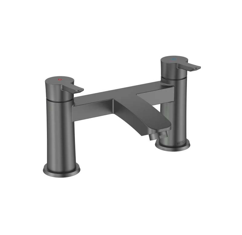Bristan Apelo Bath Filler Tap with Ceramic Disc Valves, Deck Mounted, Gun Metal Grey Finish