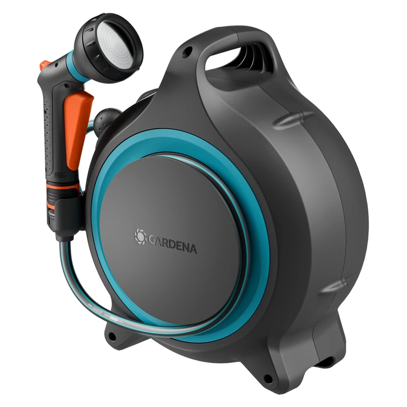 Gardena Dévidoir portable MoveMatic Stockage de tuyau: Propre et portable, Tuyau d’arrosage rétractable, Rangement peu encombrant, Conçu pour les tâches d’arrosage rapprochées (18690-20)