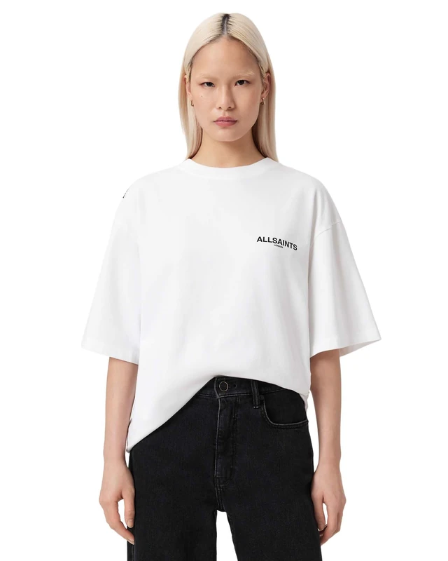 Allsaints Women's Swoop Amelie Tee,Optic White, Large