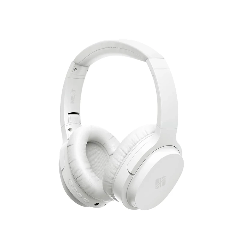 NEXT X4WH Wireless Headphones – Bluetooth 5.0 On-Ear Headset with Micro-SD Player, FM Radio, 40 mm Drivers & Up to 18 h Battery (White)