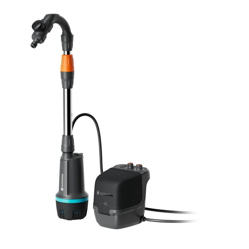Gardena Battery Rainwater Tank Pump 2400 ComfAuto 18V P4A Solo Pumps: Automatic Water Pump, Scheduled Irrigation Control, Timer Function, Stepless Power Adjustment, Steady Pressure (14605-55)