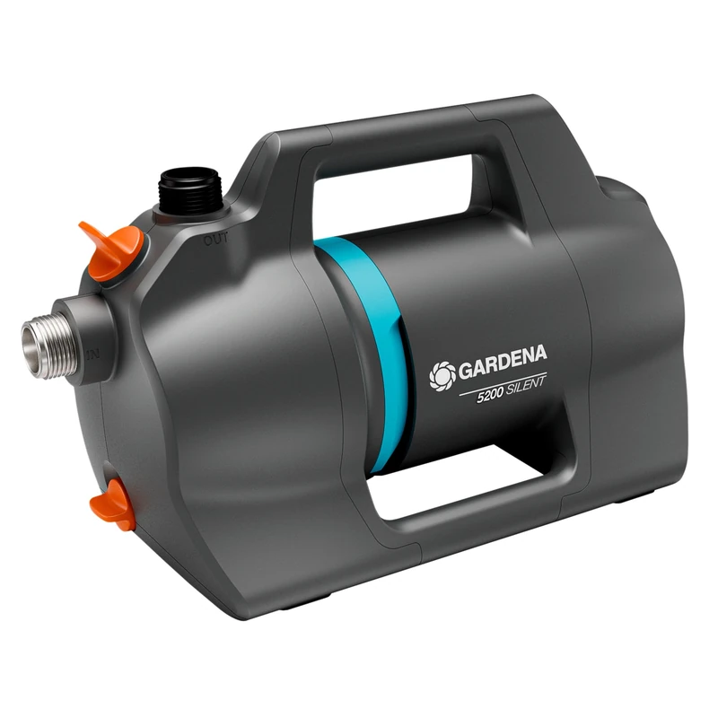 Gardena Spray Pump 5200 Silent Pumps: 26% More Flow with the Same Power Consumption Than Predecessor, Low Noise Operation, Rain and UV Resistant housing (9084-20)