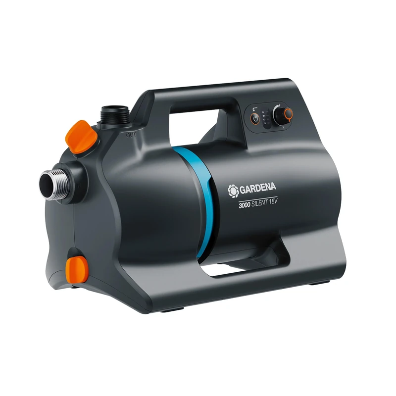 Gardena Battery Garden Pump 3000 18V P4A Solo Pumps: High-Performance Battery Pump, Silent Operation, Rain and UV Proof housing, Dry Run Protection, Stepless Power Adjustment (14610-55)