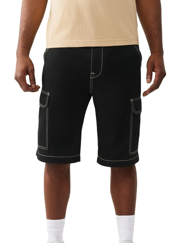 True Religion Men's Utility Cargo Short, Black, 31 - Image 1