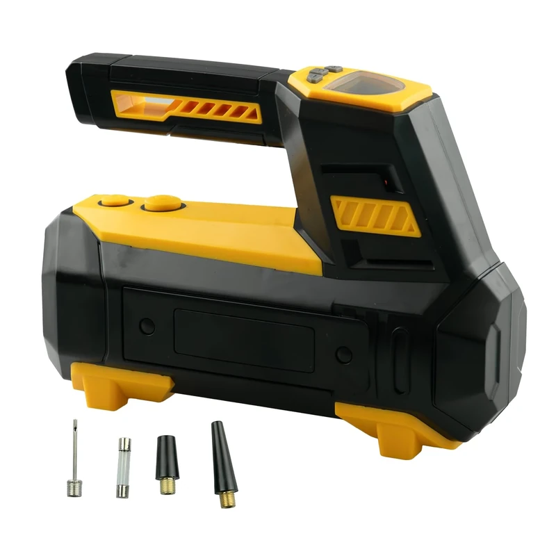 Simply Brands Heavy Duty Air Compressor with Digital Screen, LED Light, 3 Nozzle Adapters, 150 PSI Maximum Pressure, 30L/min Air Flow