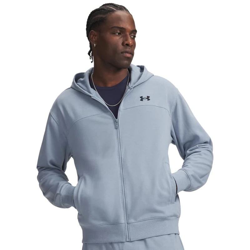 Under Armour Mens Rival Lightweight Full-Zip Hoodie Blue L