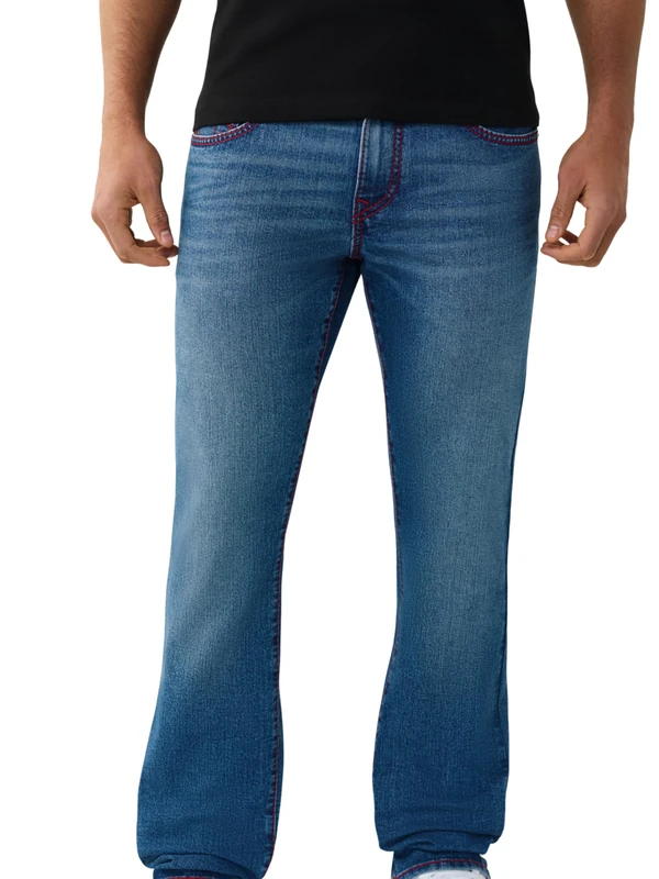 True Religion Men's Ricky Big T No Flap Straight, Blue, 28