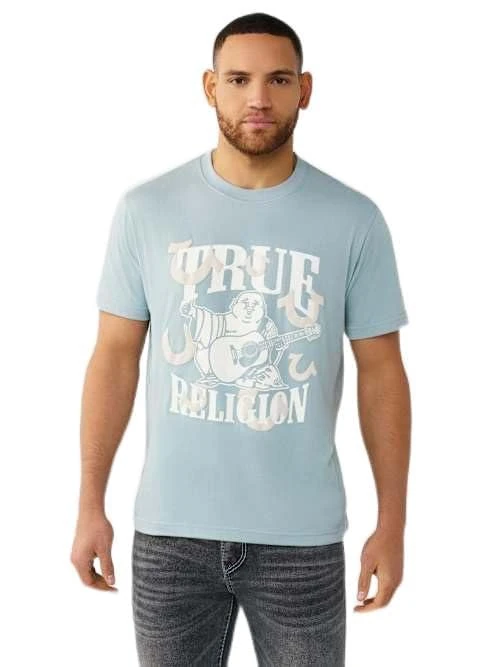 True Religion Men's Multi Puff Horseshoe Tee, Blue, XL