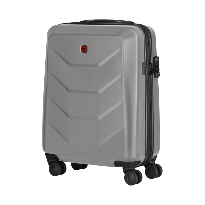 Wenger Prymo 4-Wheel Hard Shell Suitcase with TSA Lock, Lightweight Travel Trolley for Travel & Holidays, Unisex, Silver, Carry-On