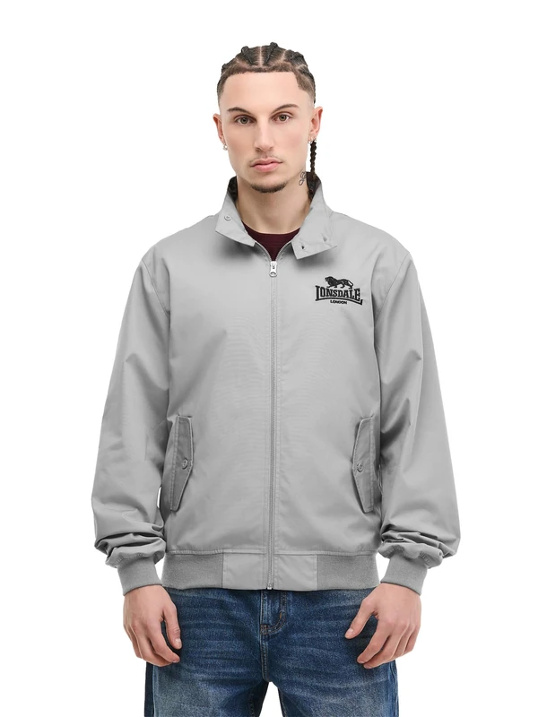 Lonsdale Men's Classic Slim Fit Jacket, Grey/Black, XL