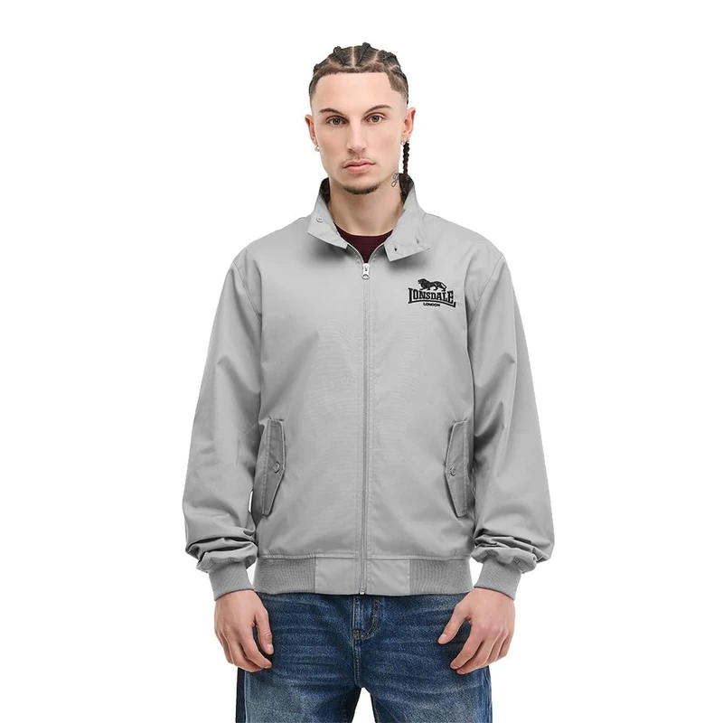 Lonsdale Men's Classic Slim Fit Jacket, Grey/Black, XXL