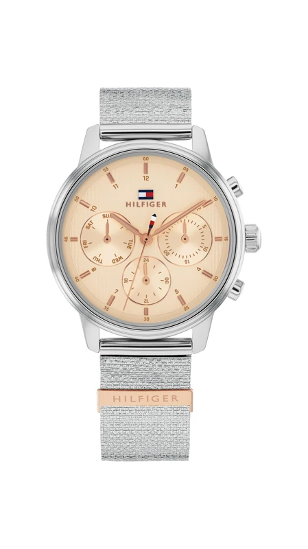 Tommy Hilfiger Analogue Multifunction Quartz Watch for Women with Rose Gold Colored Stainless Steel Bracelet - 1782806