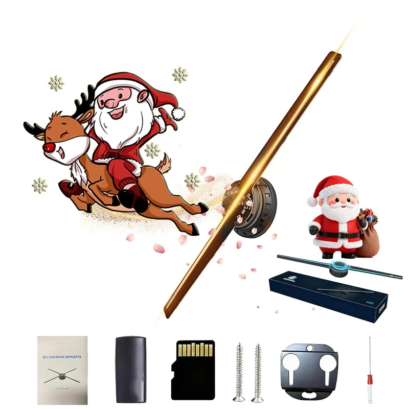 My Holo Screen, Myholoscreen 3D Hologram Fan Projector with App, Christmas Tree Hologram Fan Projector With Wifi, Bluetooth, Christmas Halloween Picture Spinner,1000 Video Library