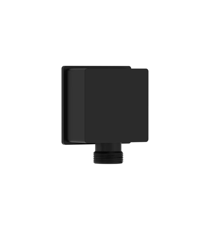 Bristan Square Wall Outlet with 1/2" Shower Hose Connector, Secure Fixing Components, Black Finish