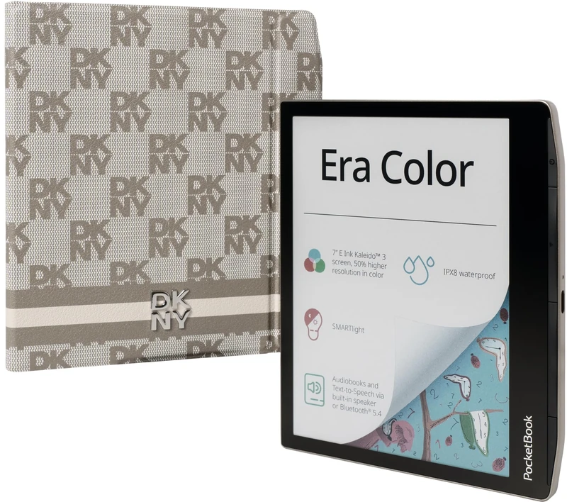 PocketBook Era Color E-Reader 7" E-Ink 32GB Bluetooth Beige Roof Bundle DKNY - Image 1
