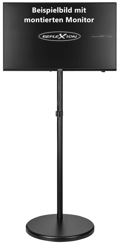 Reflexion BV05 TV Stand Monitor Mount Mobile | Height Adjustable with Gas Spring | Swivel & Tilt ±90° | VESA 75/100 | For 16-32 Inch | With Wheels in Base | 2-10kg Load Capacity | Black