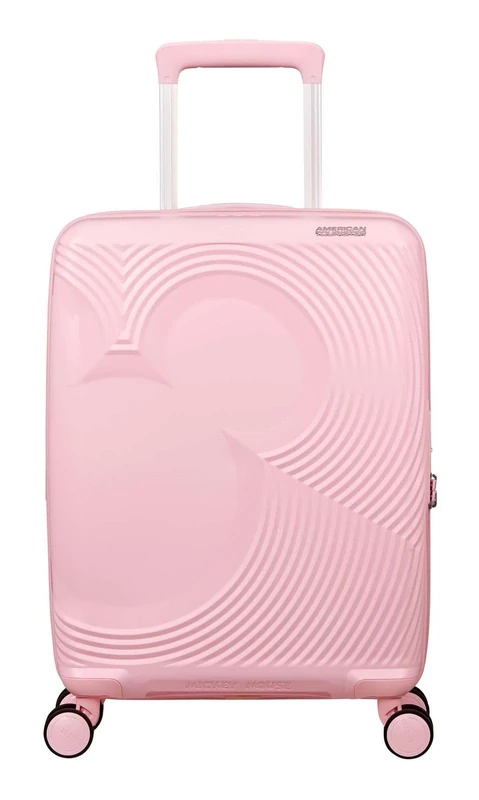 American Tourister Mickey Magic - Carry-on Suitcase 55 x 40 x 20/23 cm - Hard Shell Cabin Trolley for Ryanair, easyJet & Most Airlines, 37/44 L, Mickey Pastel Pink