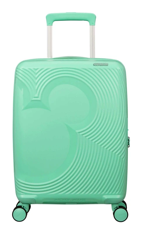 American Tourister Mickey Magic - Carry-on Suitcase 55 x 40 x 20/23 cm - Hard Shell Cabin Trolley for Ryanair, easyJet & Most Airlines, 37/44 L, Mickey Jelly Mint