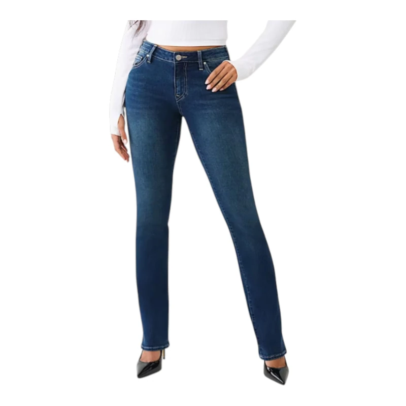 True Religion Women's Billie Single Needle No Flap Straight, Blue, 26