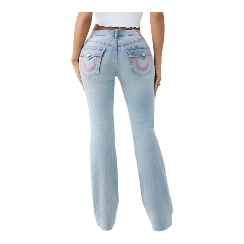 True Religion Women's Becca Multi Stitch Flap Bootcut, Blue, 31 - Image 1