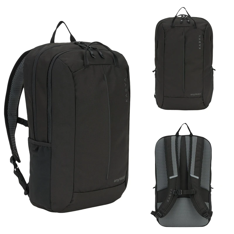 KADVA anyWAY 25 L Hybrid City/Short Trip Backpack - 25 × 40 × 15 cm – 2 Handles (Horizontal/Vertical), 2 Compartments + Front Pocket, Organiser, 16 Inch Laptop, Chest Strap, Reflective