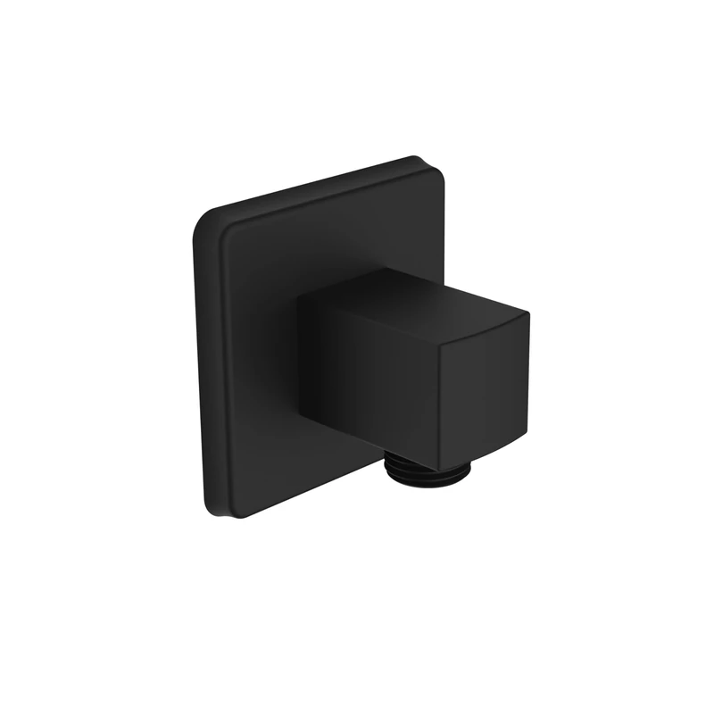 Bristan Square Shower Wall Outlet with 1/2" Shower Hose Connector, Secure Fixing Components, Black Finish