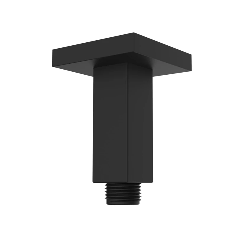Bristan Square 75mm Ceiling Fed Shower Arm, Brass Construction, Secure Fixing Components, Black Finish - Image 1