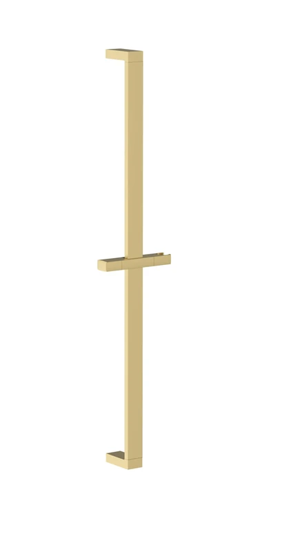 Bristan Square Riser Rail with Fixed Position Brackets, Wall Mounted, Brushed Brass Finish