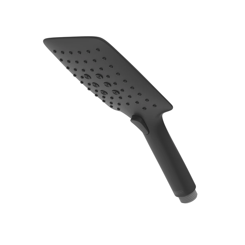 Bristan Large Square 3-Function Shower Handset, Easy Clean Nozzles, Black Finish