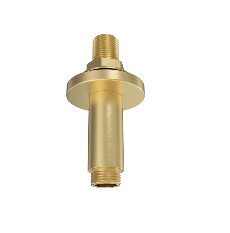 Bristan Round 75mm Ceiling Fed Shower Arm, Brass Construction, Secure Fixing Components, Brushed Brass Finish
